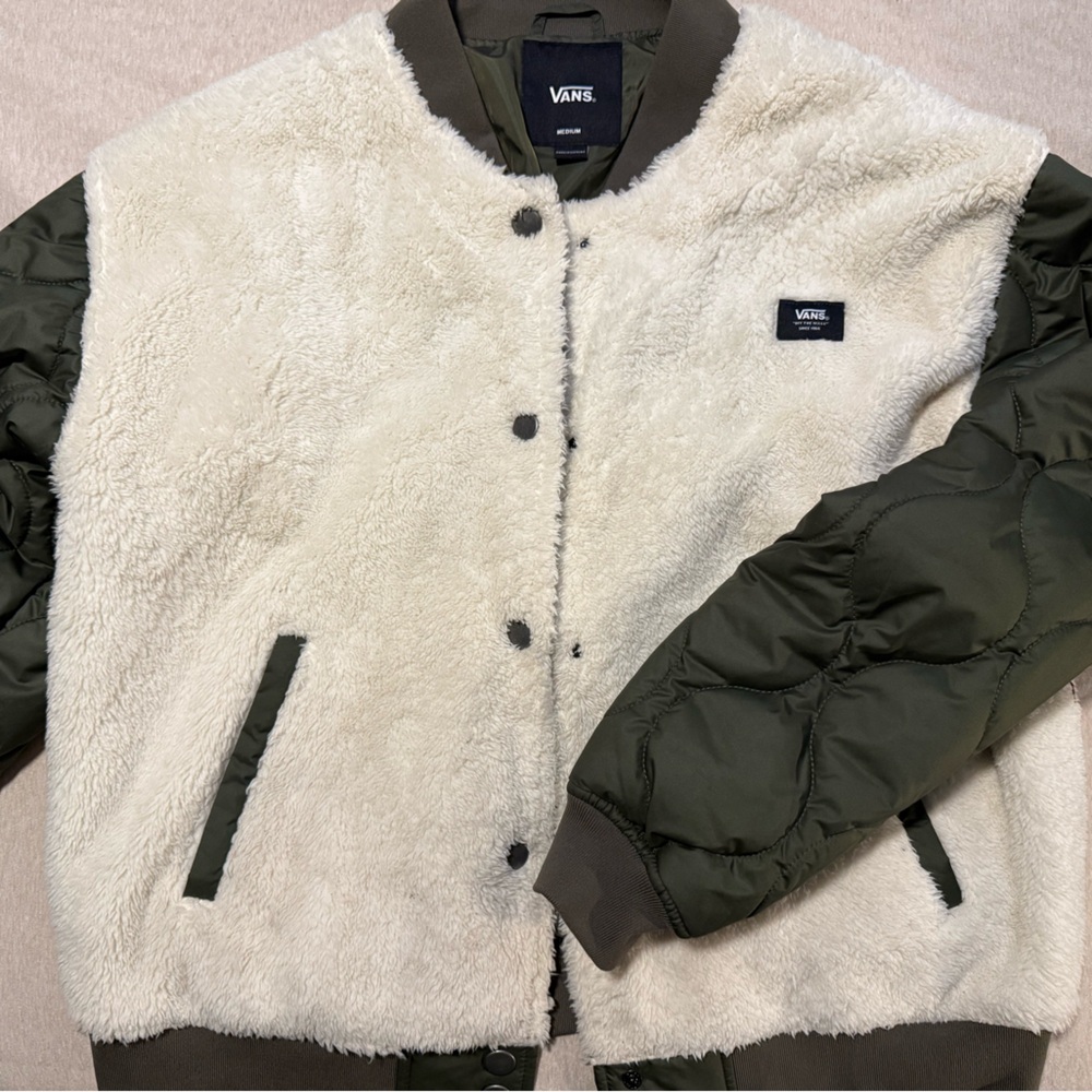 Vans Olive and Cream Bomber Jacket